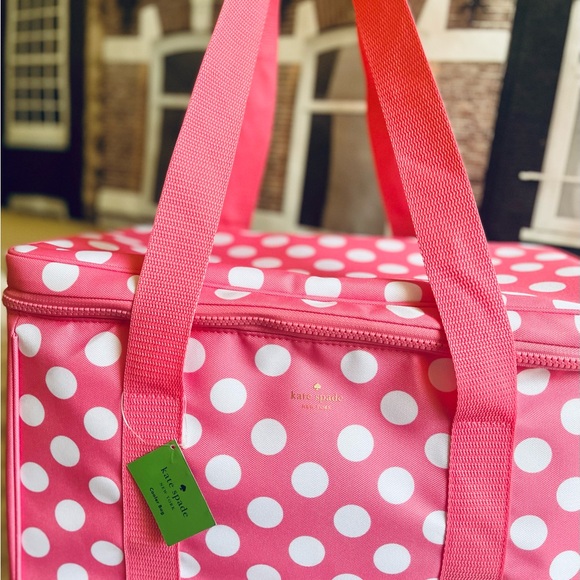 Kate Spade Pink and White Polka Dot Insulated Travel Bag - Picture 5 of 11